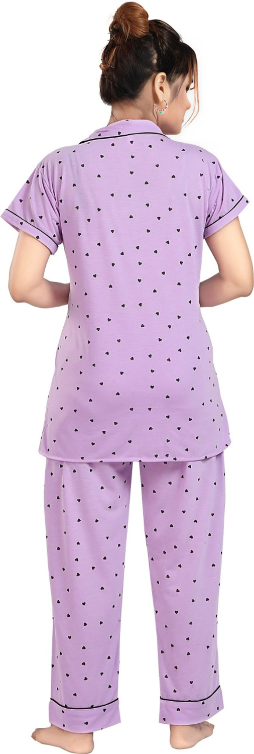 Image of Shama Fashion Women Printed Multicolor Night Suit Set