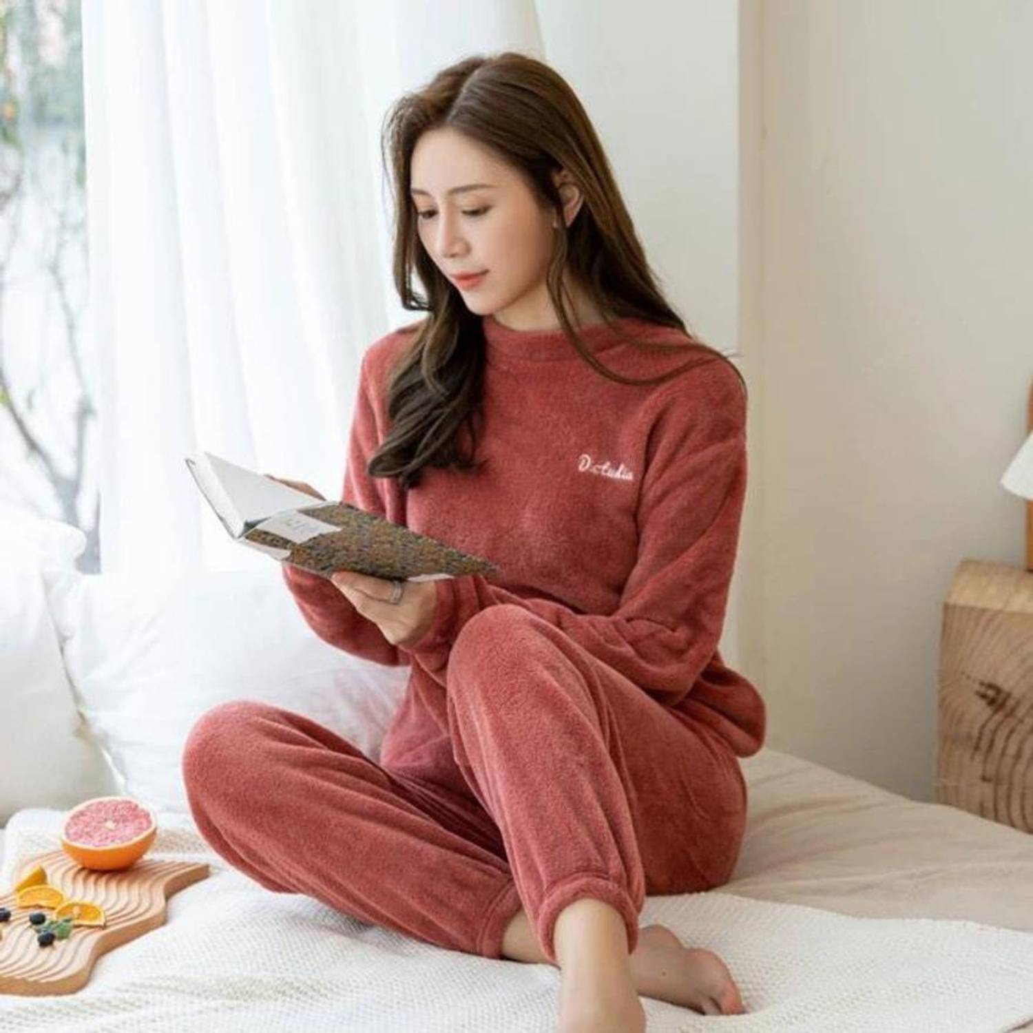 BLUELOCK Women Solid Brown Night Suit Set