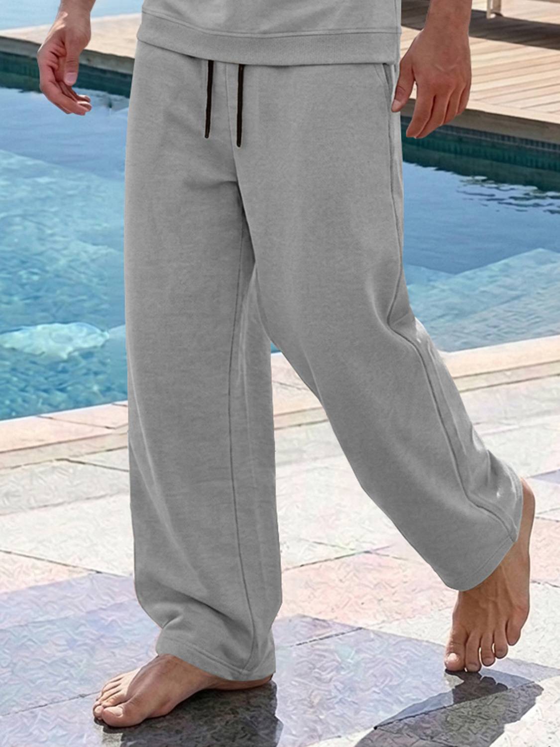 MADBROS Men Grey Night Suit Set - Image 5