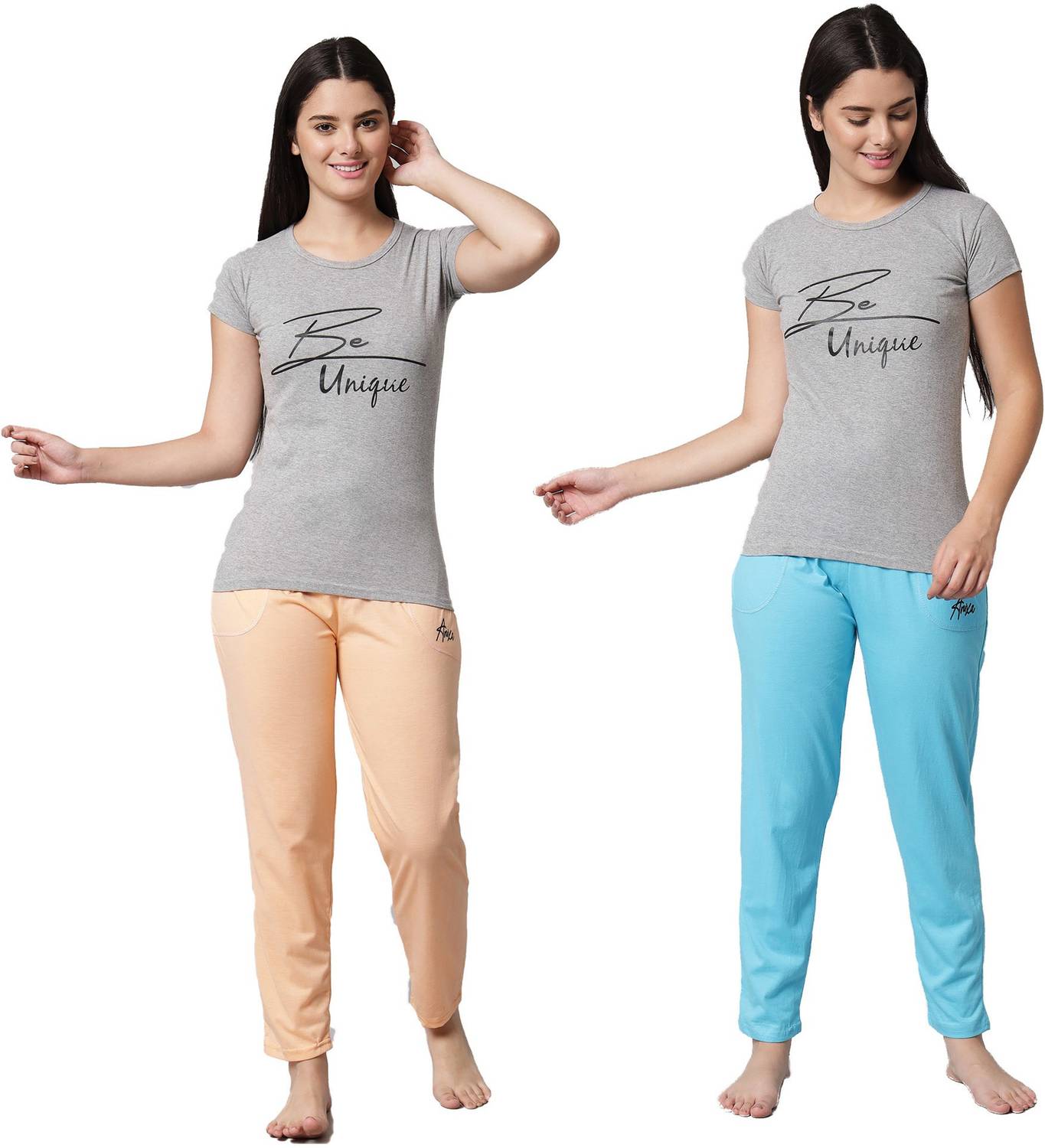 ANIXA Women Printed Multicolor Top & Pyjama Set