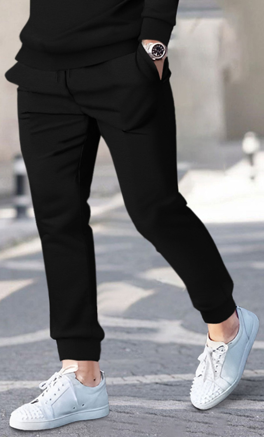 Image of BLIVE Men Solid Black Night Suit Set