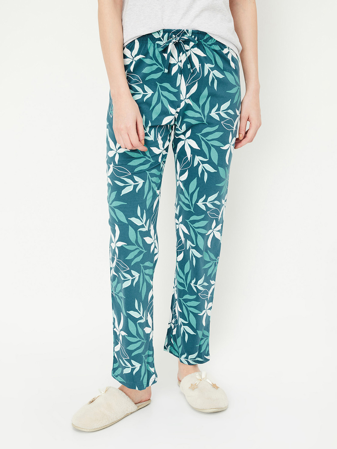 Image of MAX Women Printed Blue, White Night Suit Set