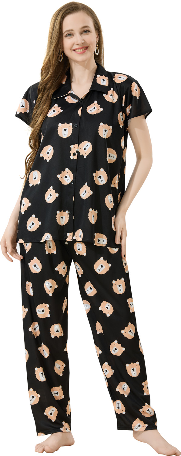 Image of Trade Zone Women Printed Multicolor Shirt & Pyjama set