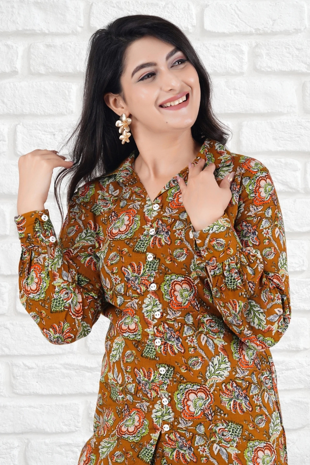 Image of MintMarie Women Printed Yellow Night Suit Set