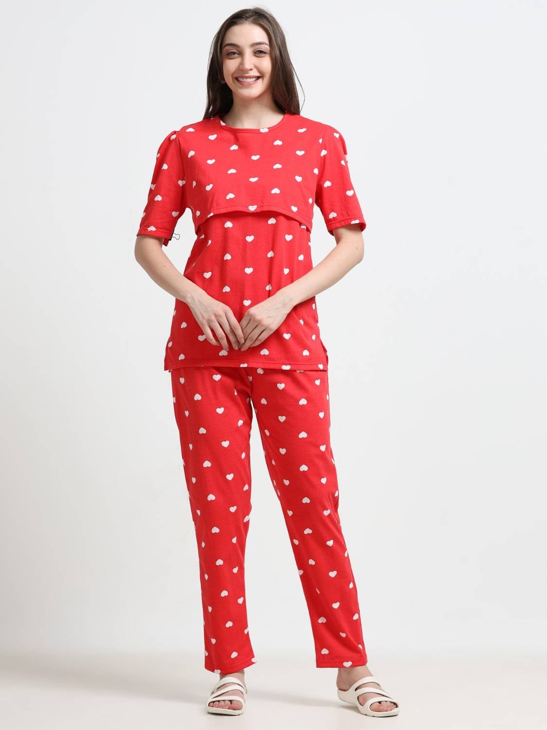 BARBET Women Printed Multicolor Top & Pyjama Set