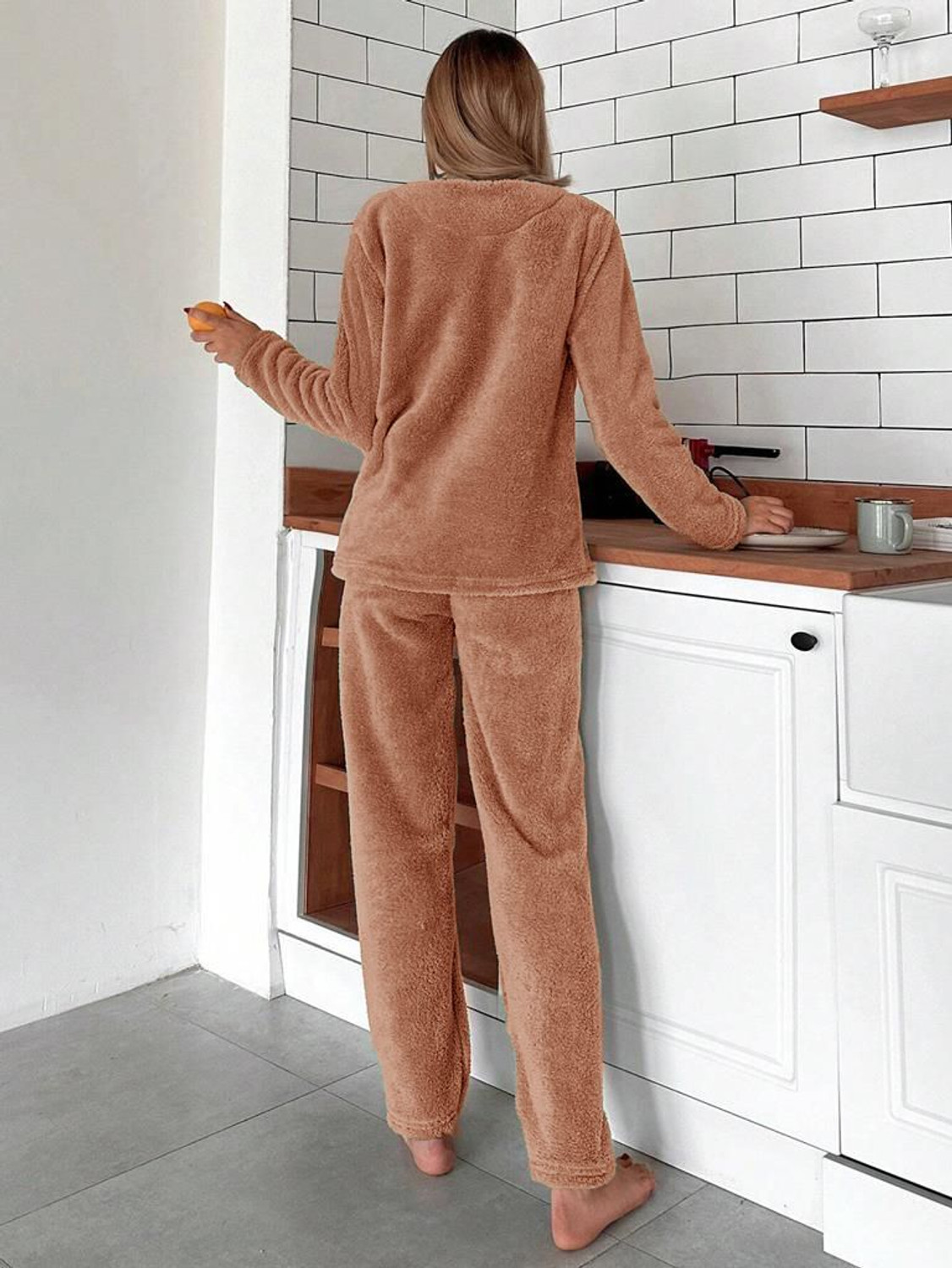 Image of KOTTY Women Solid Brown Night Suit Set
