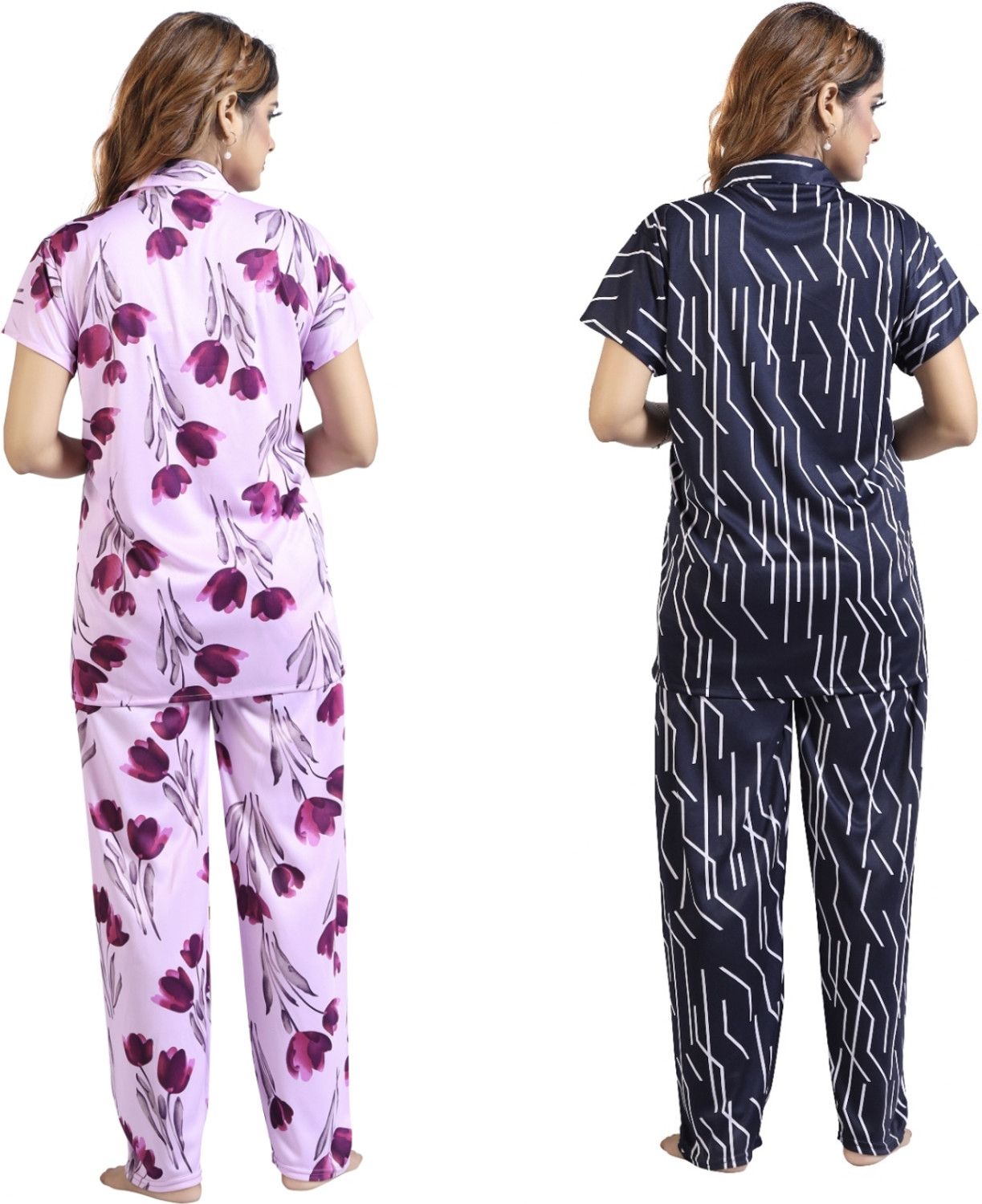 Image of Trade Zone Women Printed Pink Night Suit Set