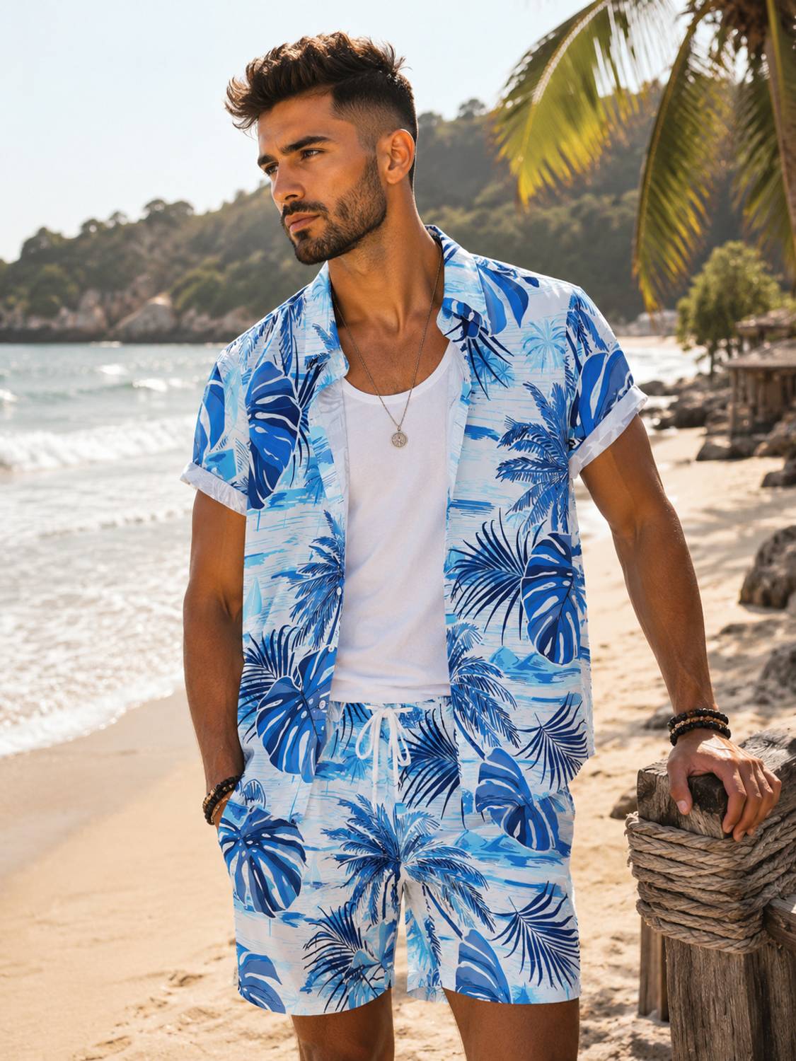 COOLLINEN Men Blue Night Suit Set - Image 1