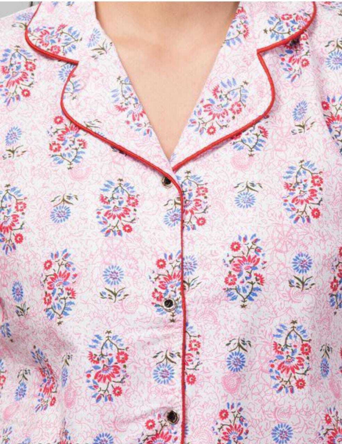 Image of CROWN KING GARMENTS Women Printed Multicolor Shirt & Pyjama set