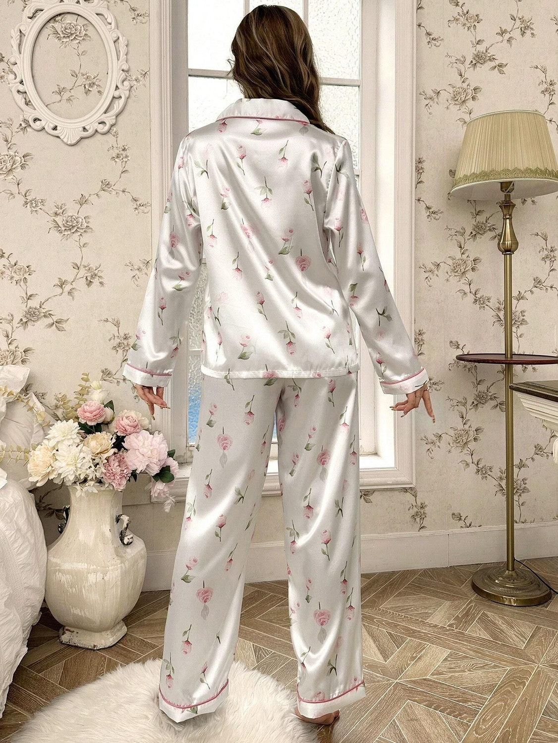 Image of PAGHDAL BROTHERS Women Floral Print, Printed Multicolor Shirt & Pyjama set