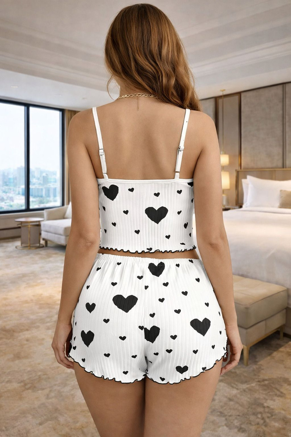 Image of RAMYAPOOJA Women Graphic Print Black, White Night Suit Set