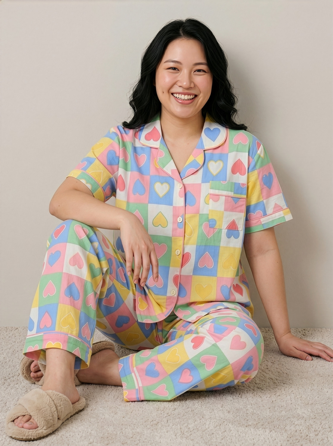 Image of Lugo Women Printed Multicolor Night Suit Set