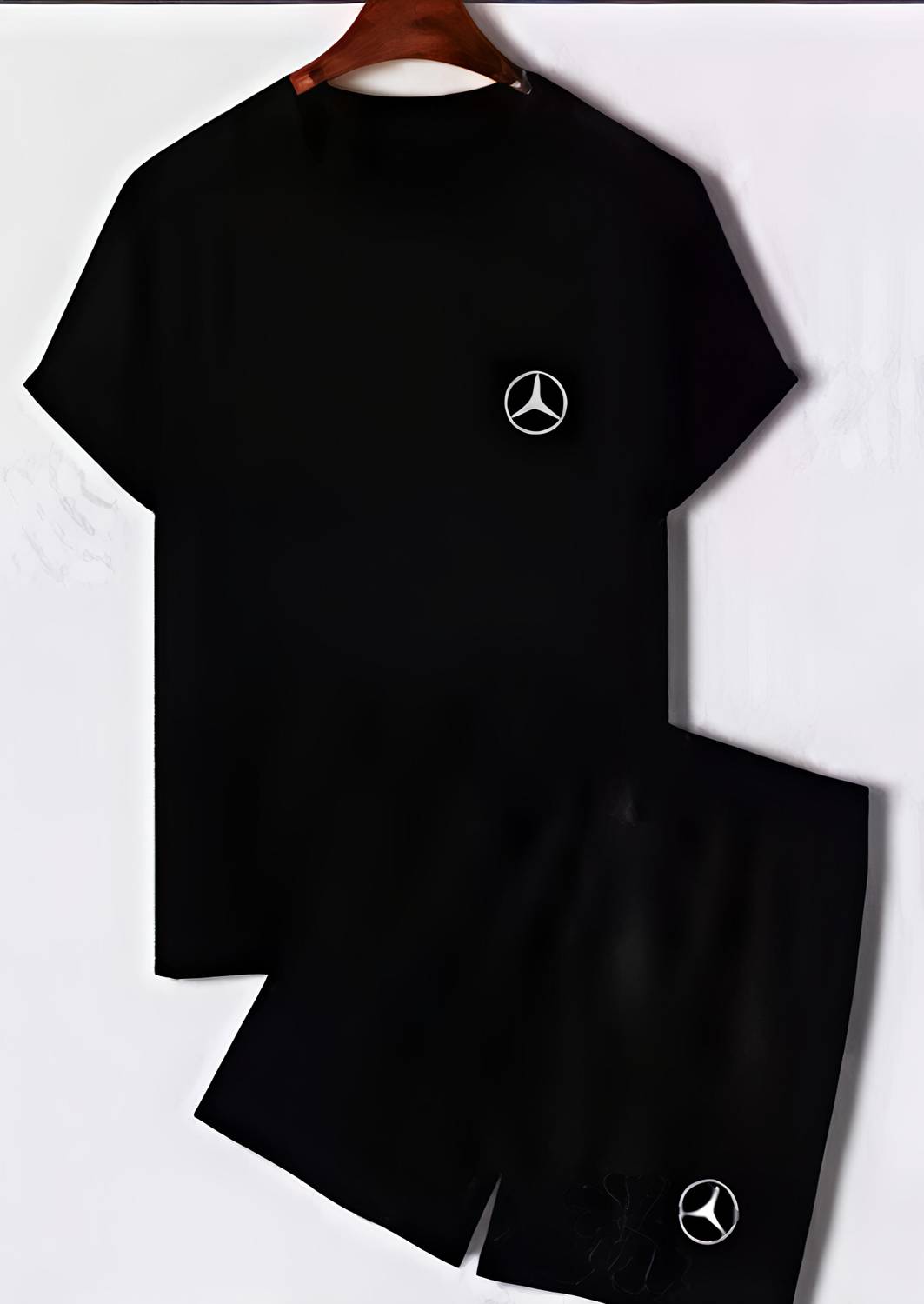 A4S Men & Women Graphic Print, Solid Black Top & Shorts Set