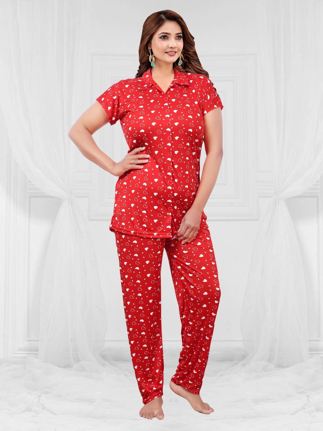 AATWANIS Women Printed Multicolor Shirt & Pyjama set