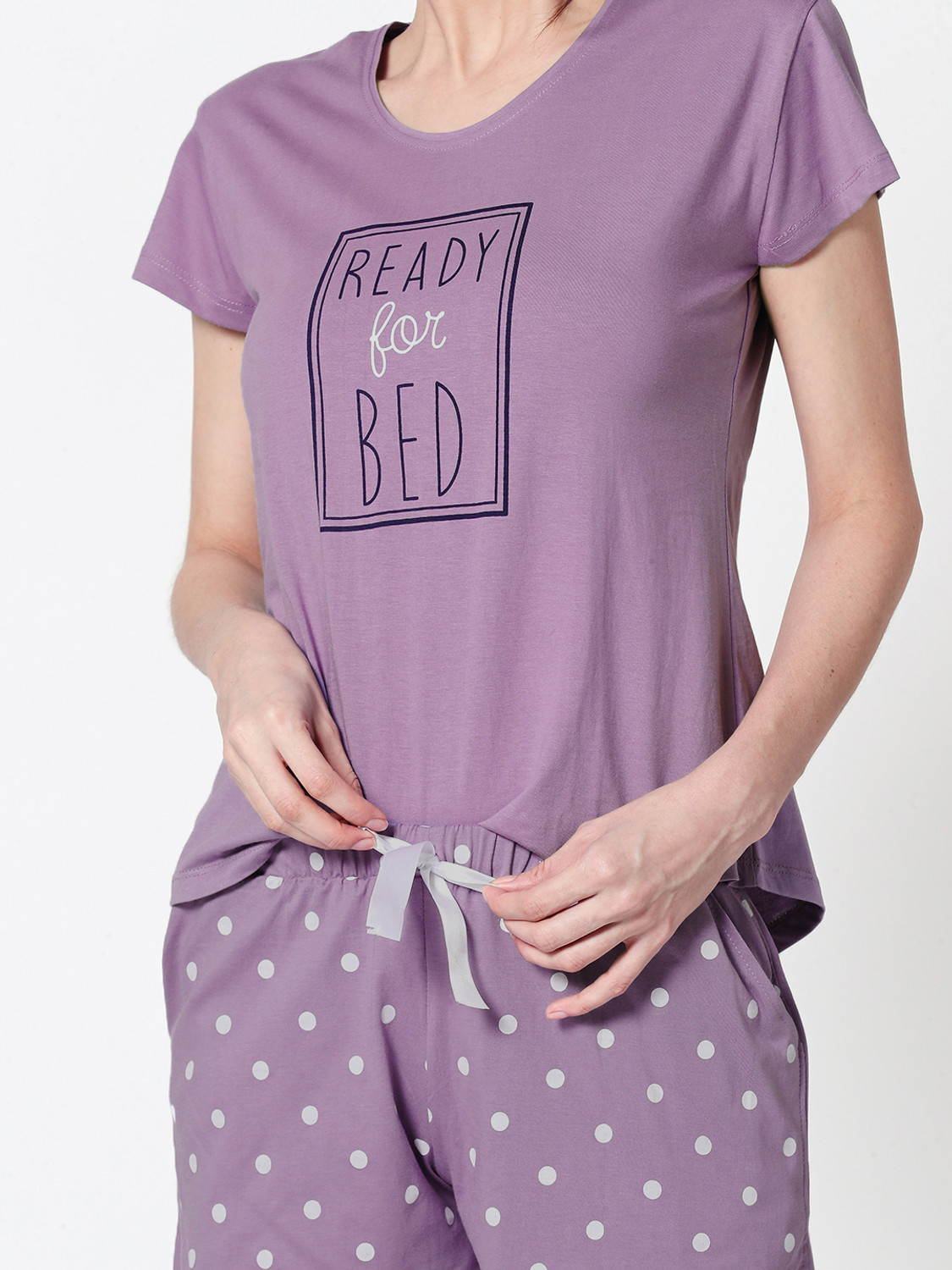 Image of ZEYO Women Printed Purple Top & Shorts Set