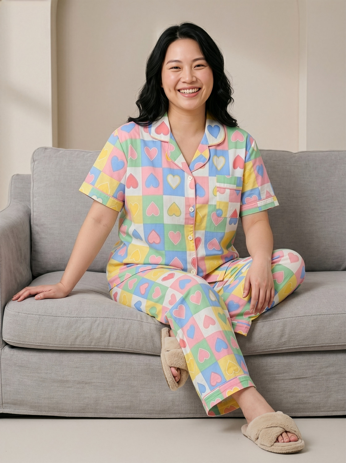 Image of Lugo Women Printed Multicolor Night Suit Set