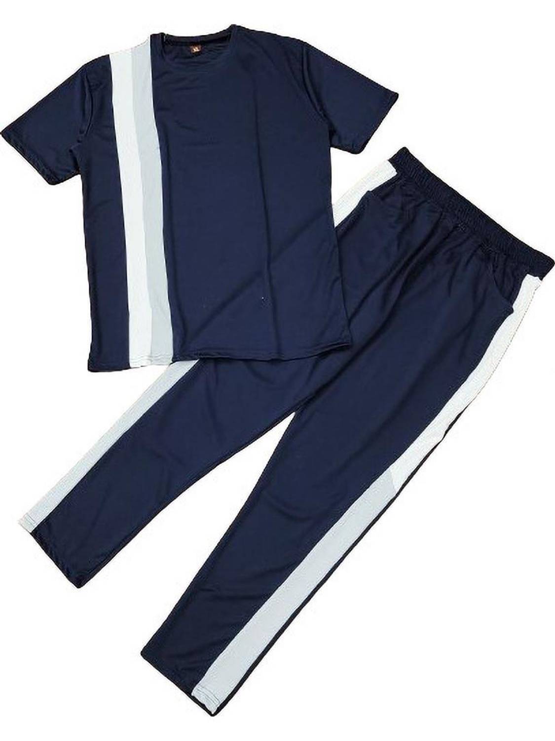 BALUDACLOTHS Boys Colorblock Blue Night Suit Set
