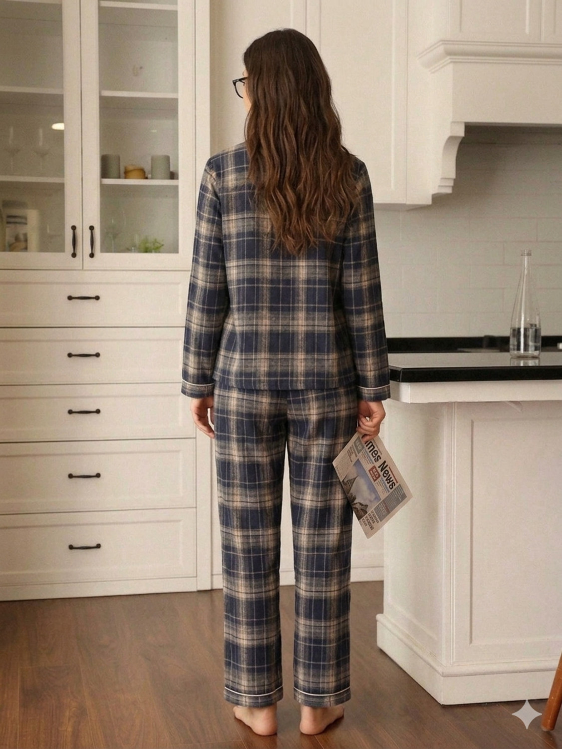 Image of PAGHDAL BROTHERS Women Checkered Multicolor Shirt & Pyjama set