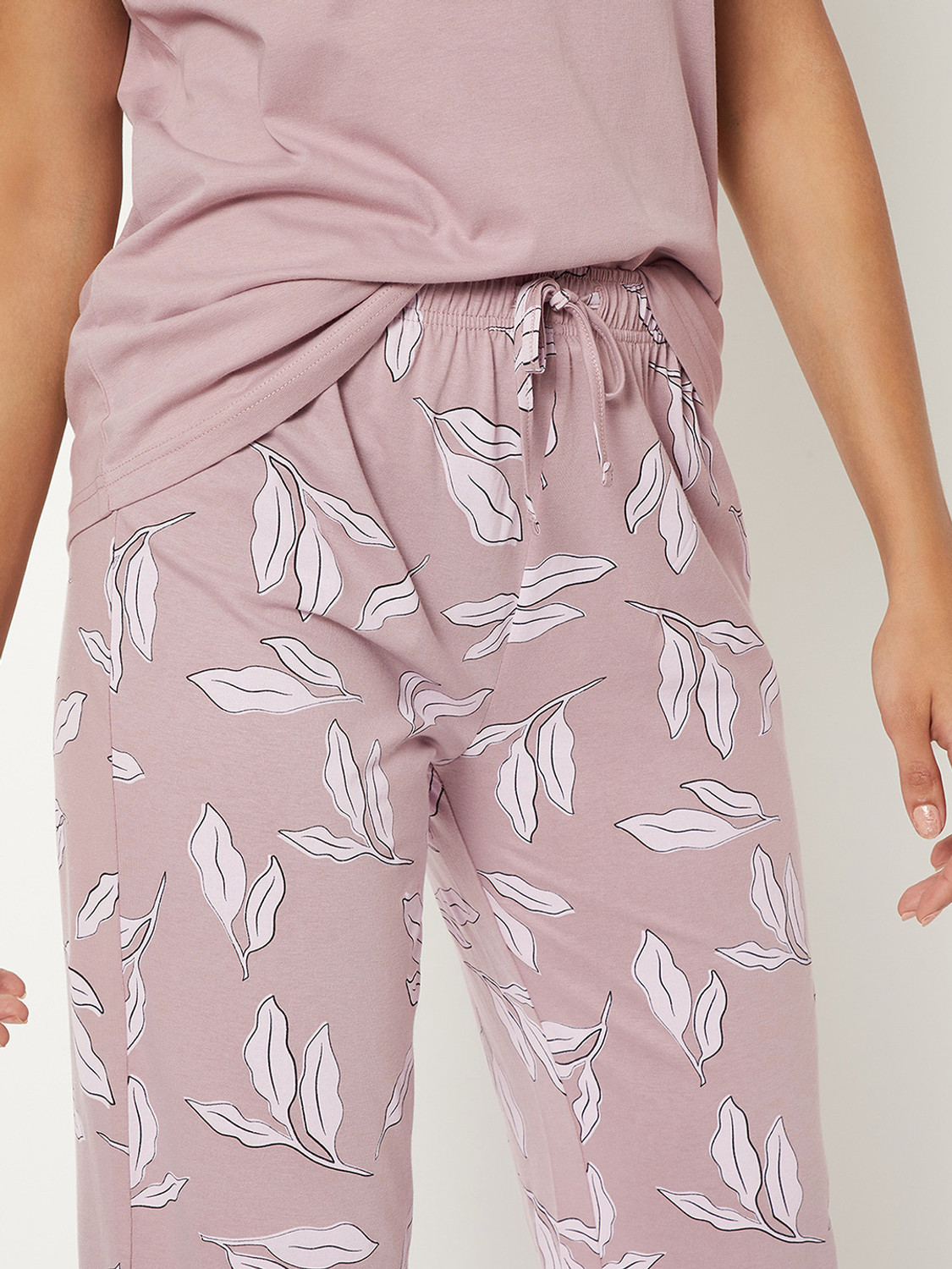 Image of MAX Women Printed Purple Night Suit Set