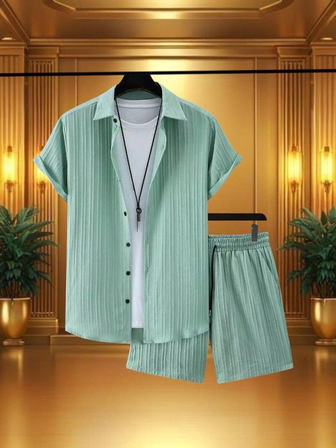 7starenterprise7 Men Self Design Multicolor Night Suit Set
