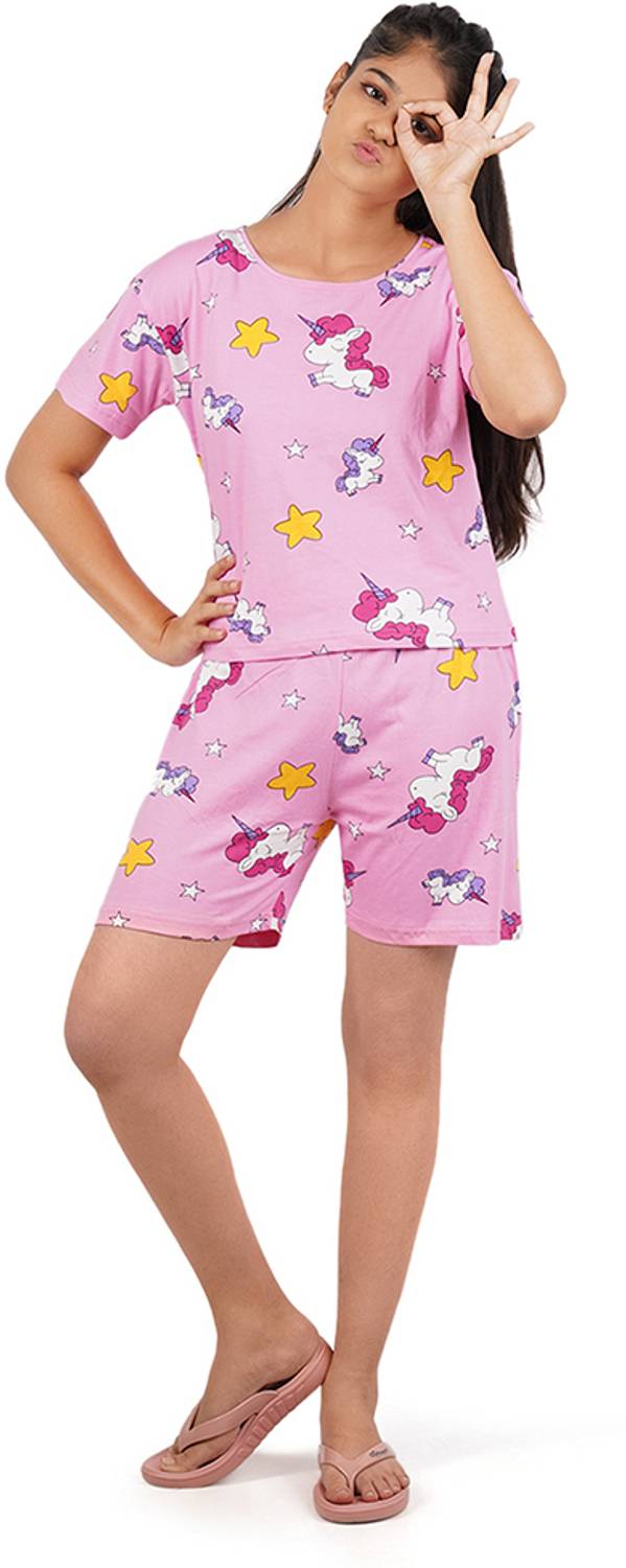 Blackballe Kids Nightwear Girls Printed Cotton