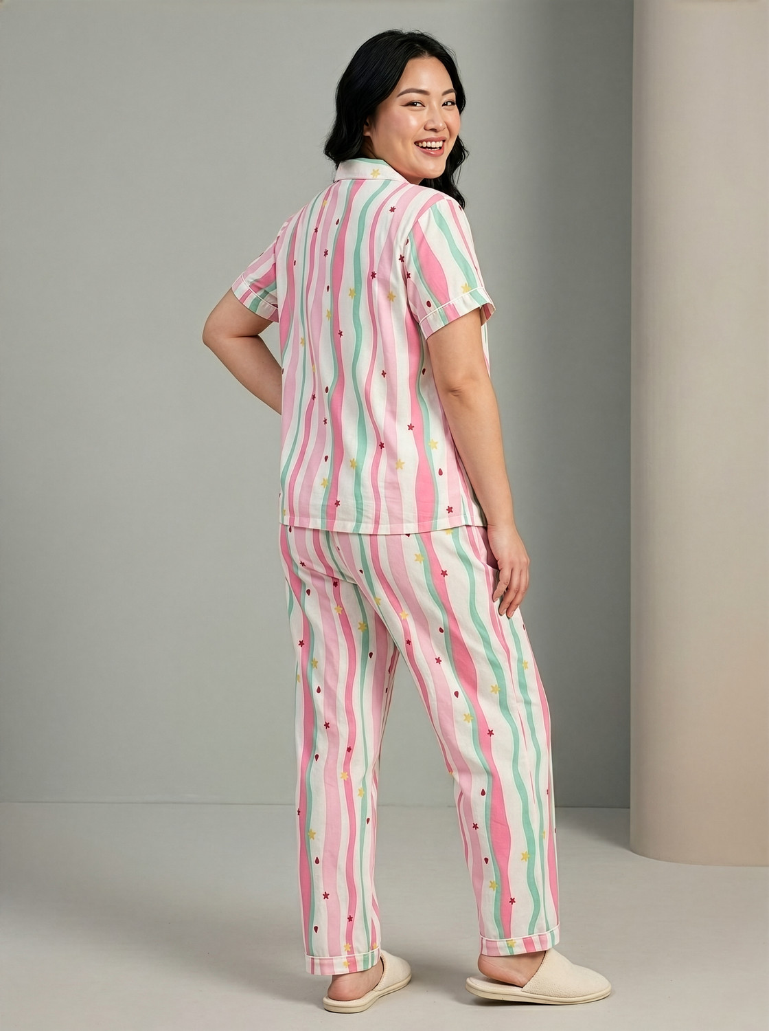 Image of Lugo Women Printed Multicolor Night Suit Set