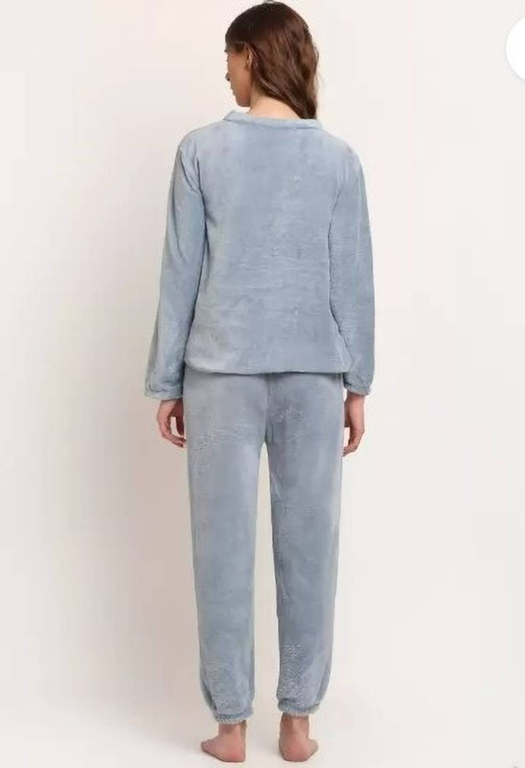 AaaSh Women Solid Grey Night Suit Set