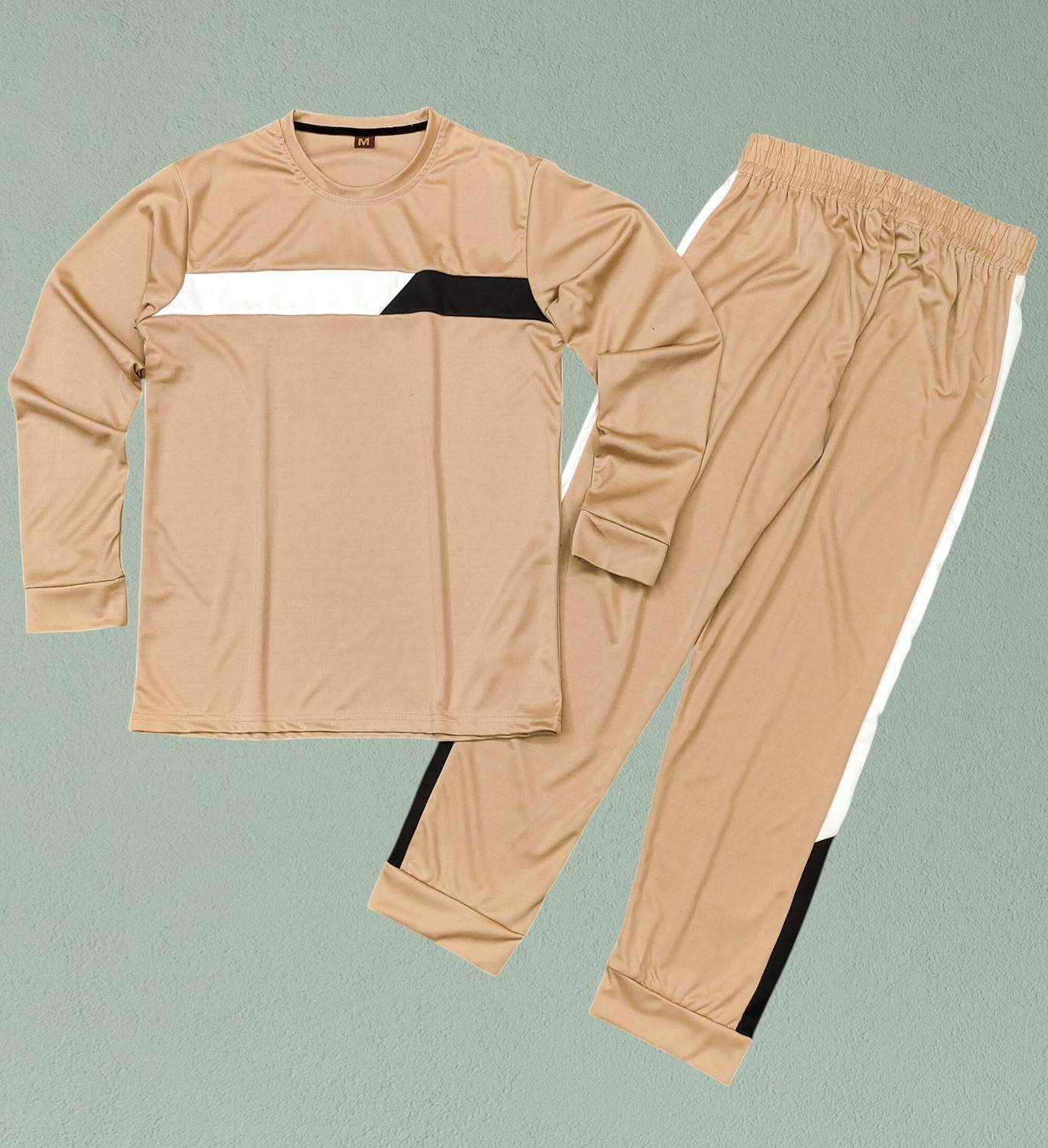 BajrangFashion Men Colorblock Beige Night Suit Set