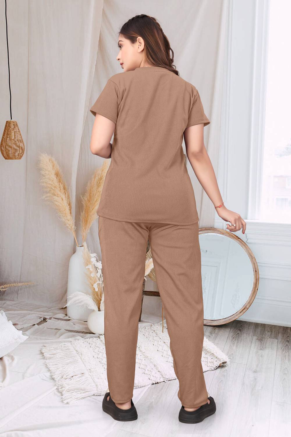 Vmv Decor Women Brown Printed Night Suit Set - Image 2