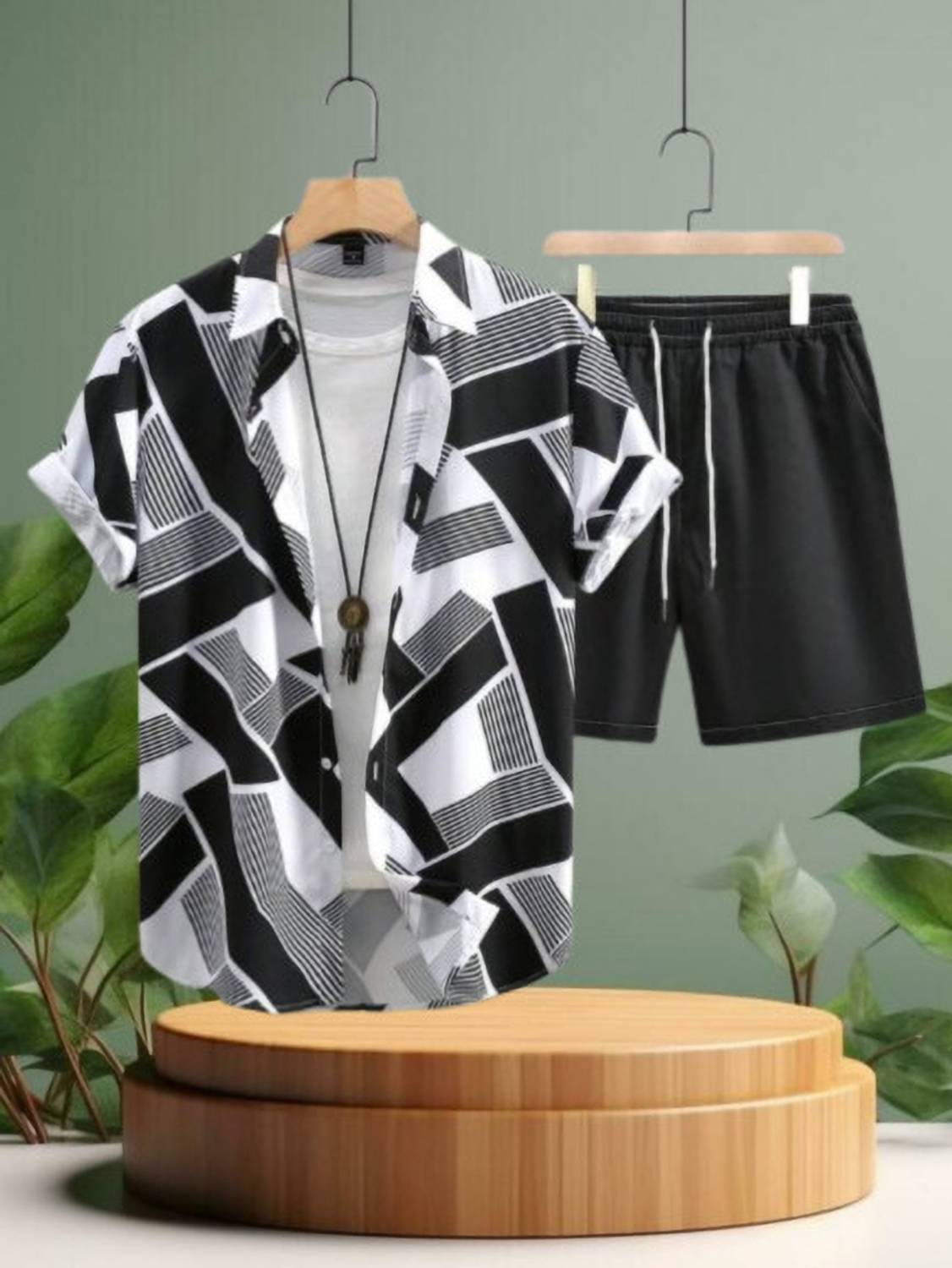 ANITA FASHION Men Printed Black Night Suit Set