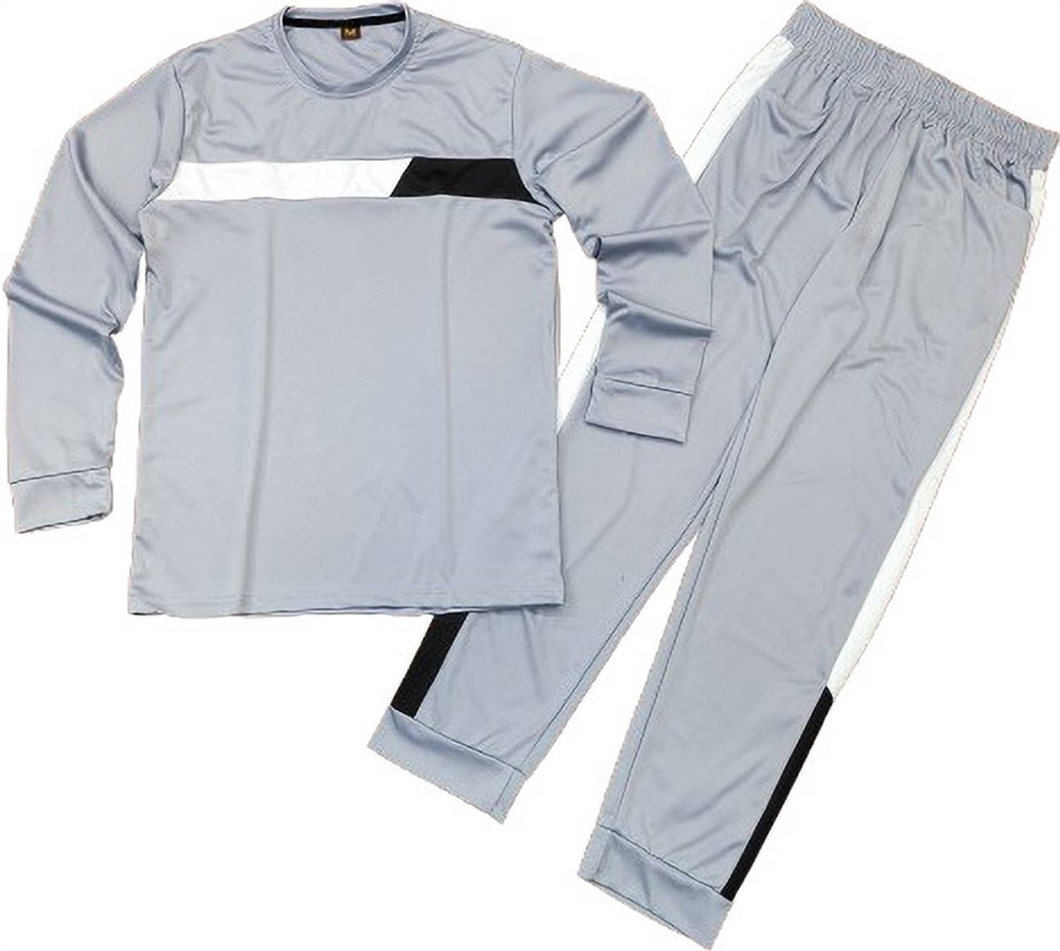 BALUDACLOTHS Men Colorblock Grey Night Suit Set