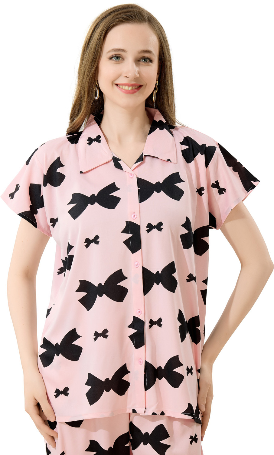 Image of Trade Zone Women Printed Multicolor Shirt & Pyjama set
