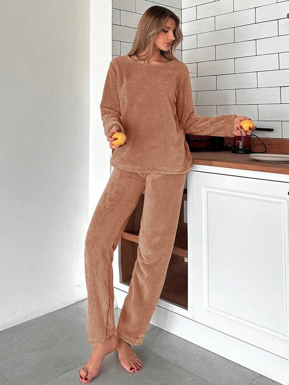 Image of KOTTY Women Solid Brown Night Suit Set