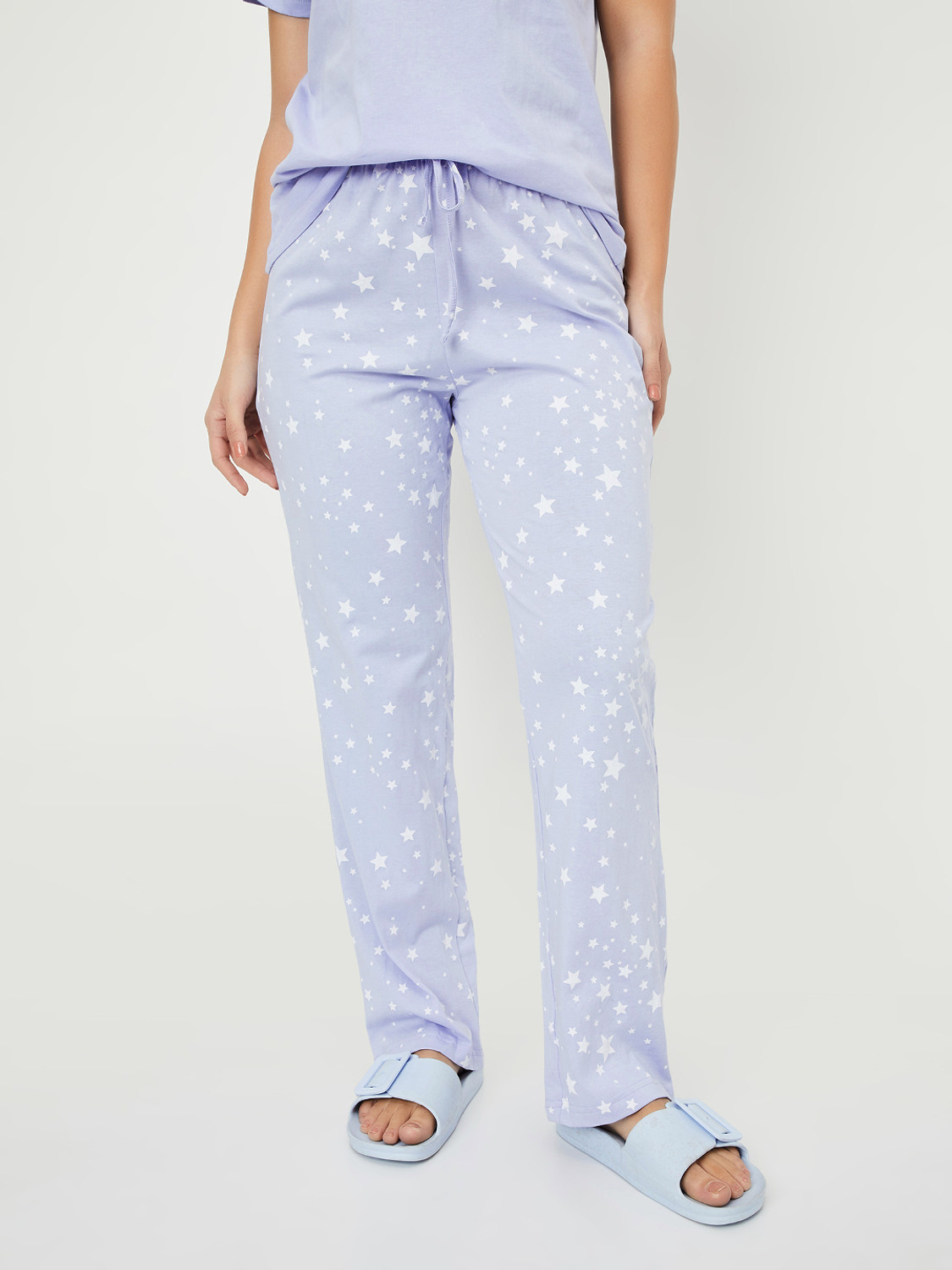 Image of MAX Women Printed Blue Top & Pyjama Set