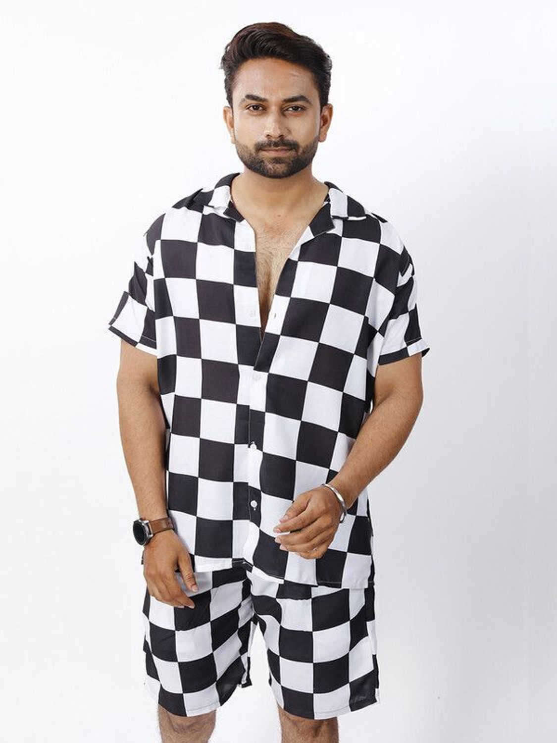 Image of CHEAPSHIRTS Men Printed Multicolor Night Suit Set