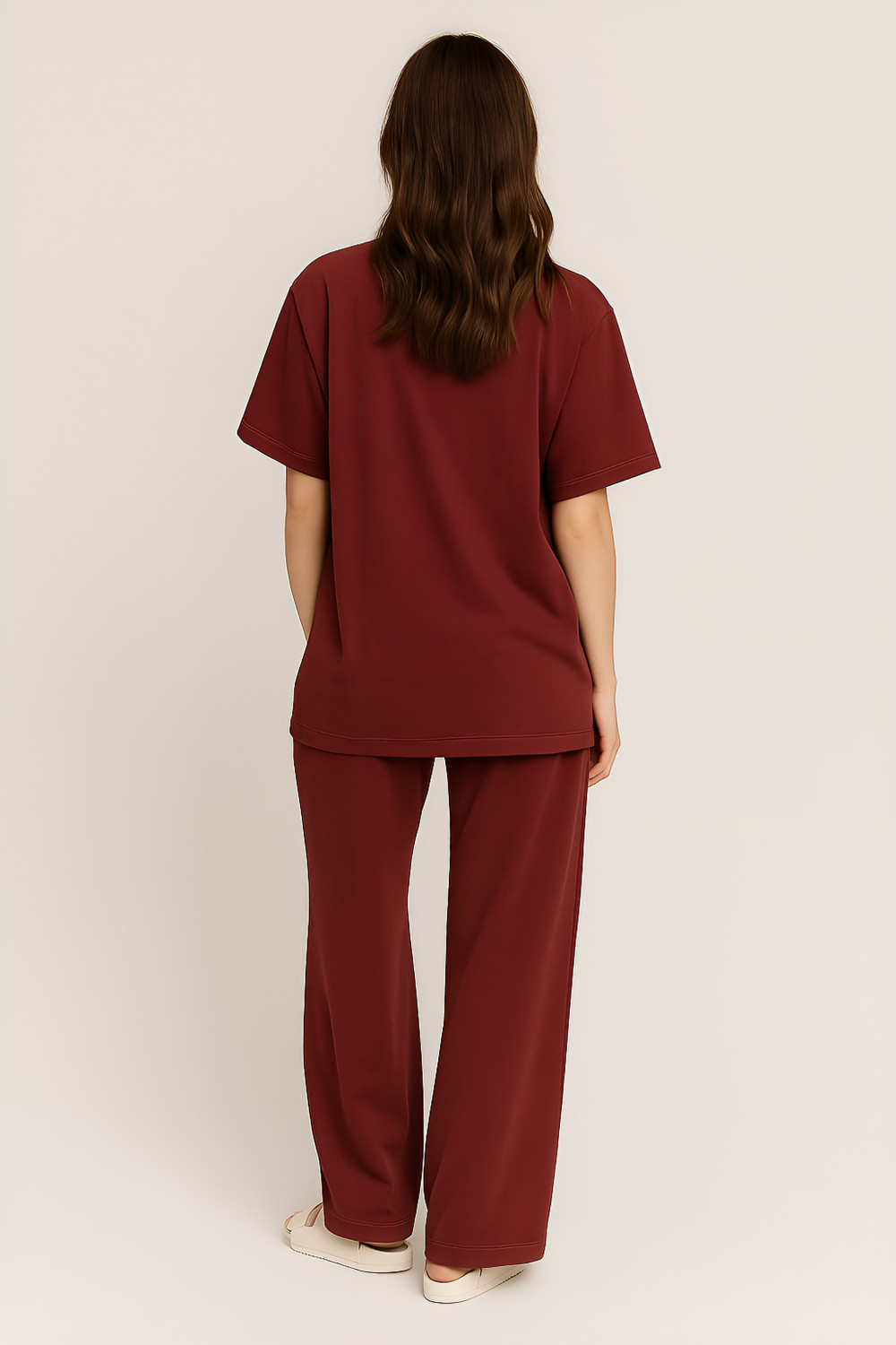 Image of Shonisha Women Graphic Print Maroon Top & Pyjama Set