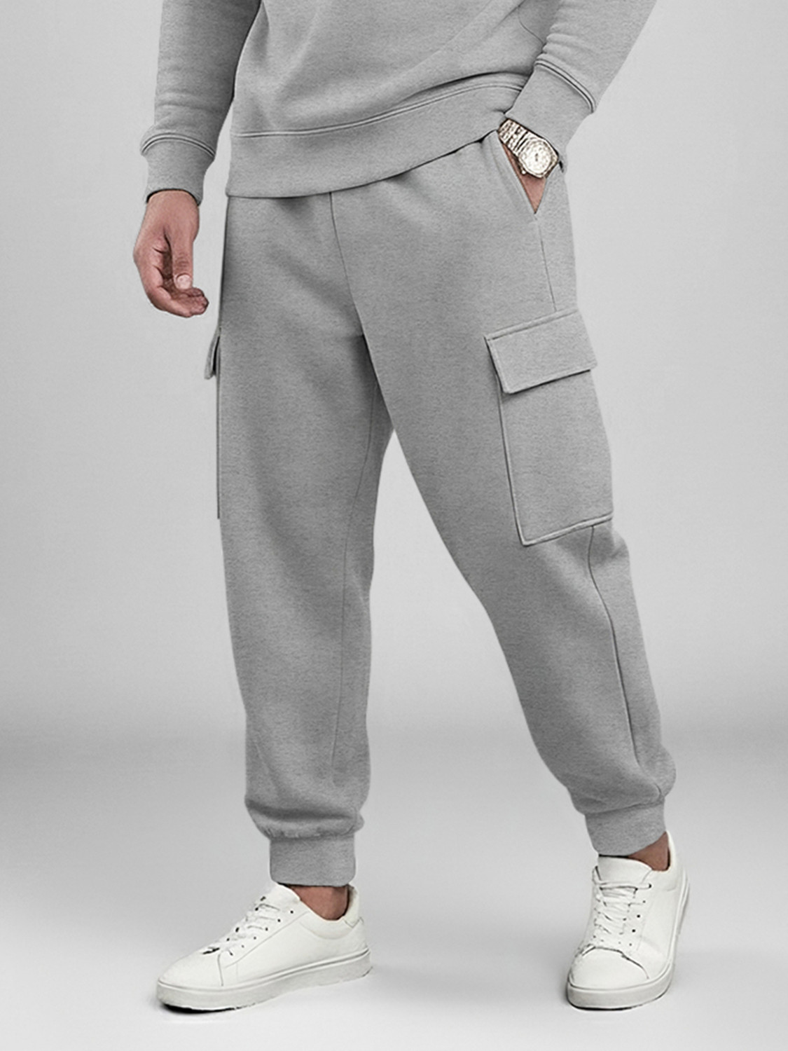 Image of TRIPR Men Solid Grey Night Suit Set