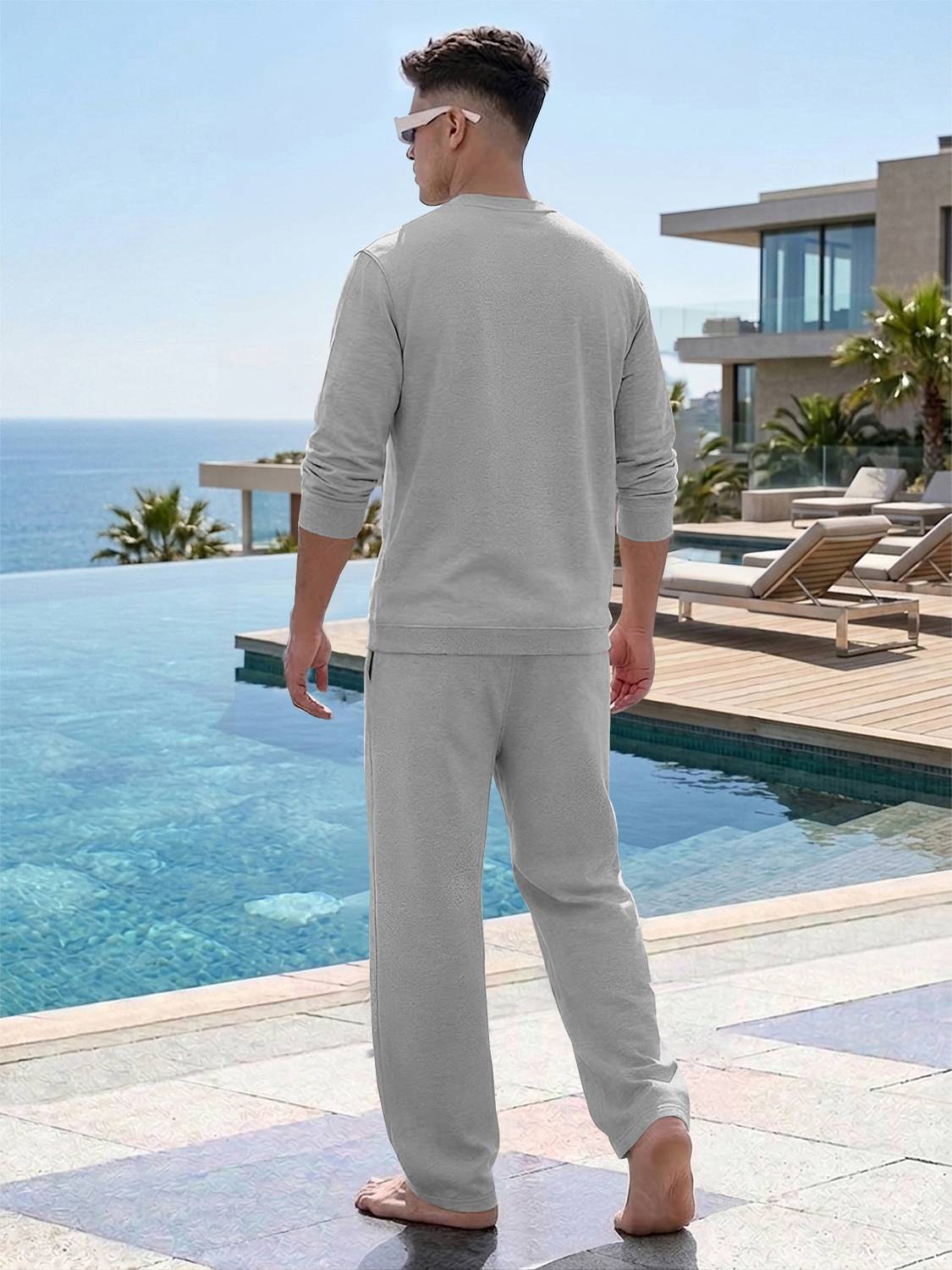 MADBROS Men Grey Night Suit Set - Image 2