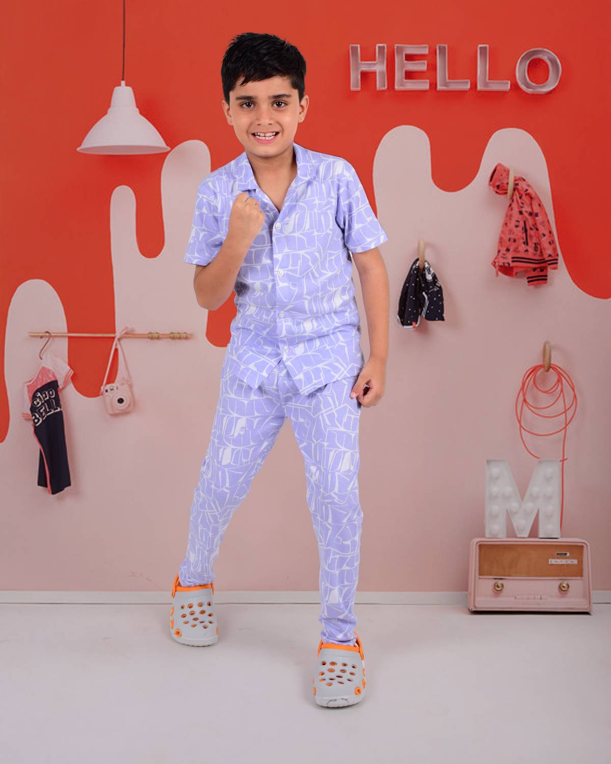 3BROS Boys Printed Multicolor Night Suit Set