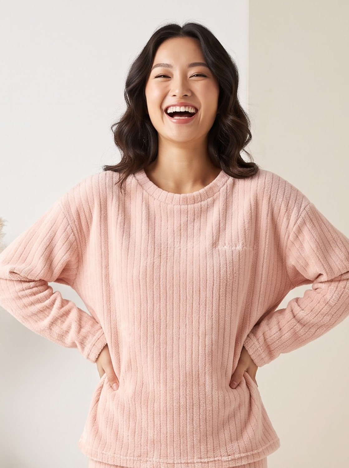 Image of Lugo Women Self Design Pink Night Suit Set