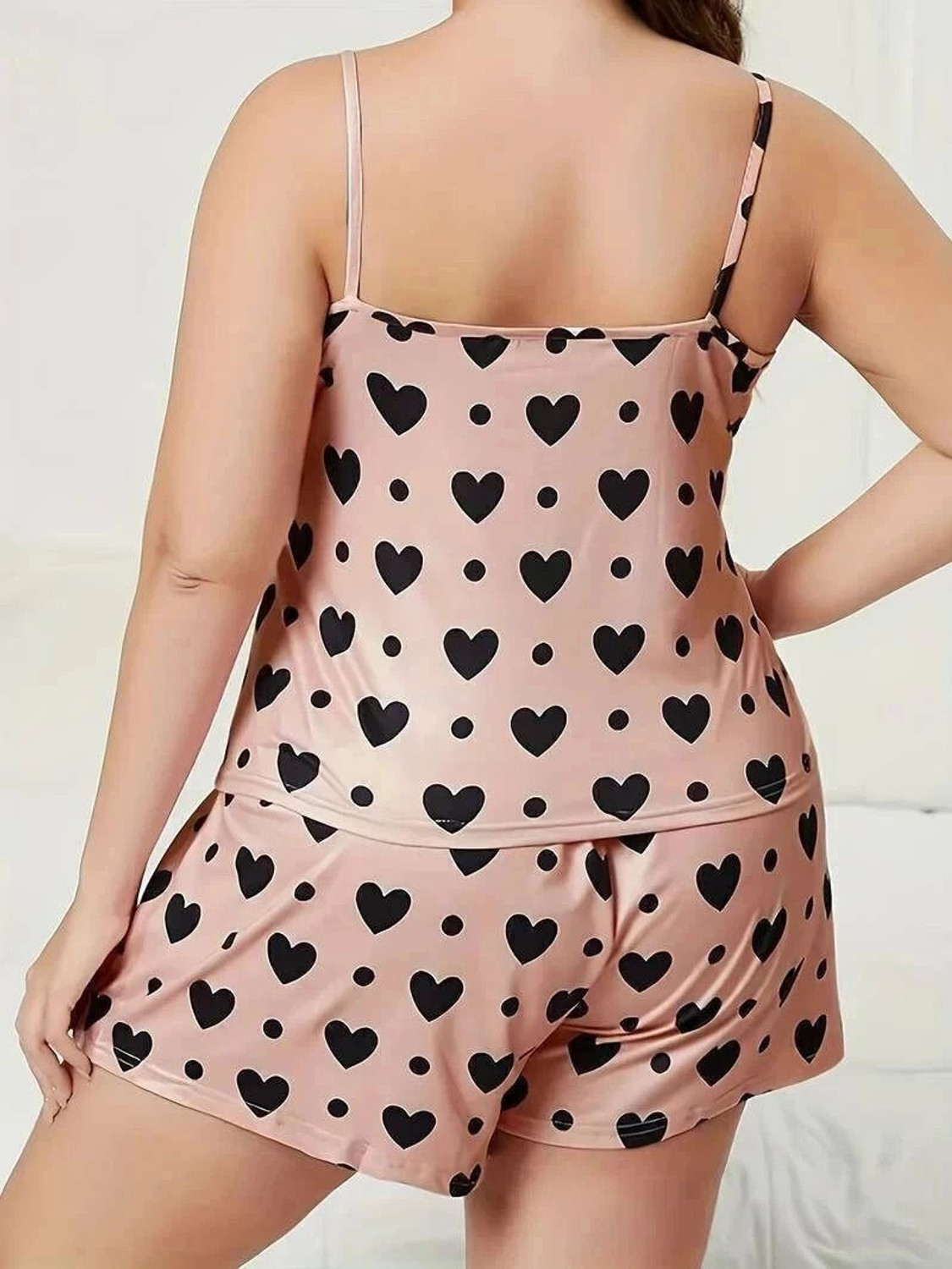Image of VALZER Women Top & Shorts Set Beige Printed