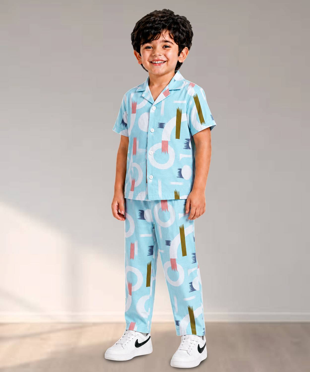 3BROS Boys Printed Multicolor Night Suit Set