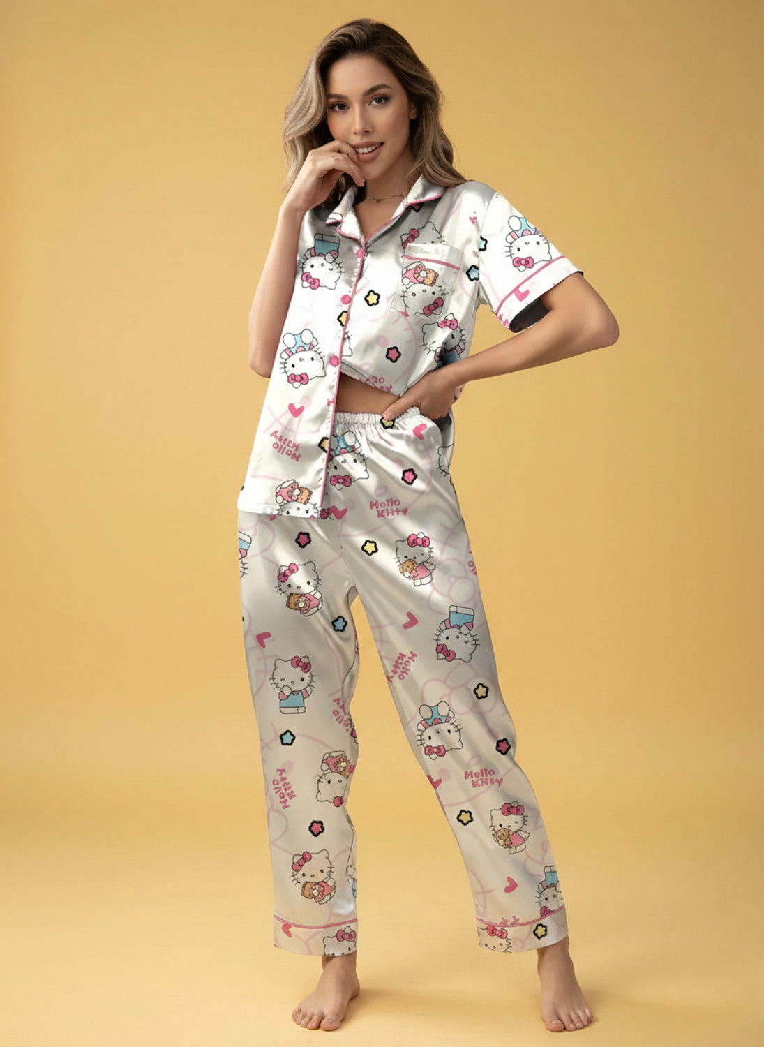 Image of RANIBAA Women Night Suit Set Multicolor Printed