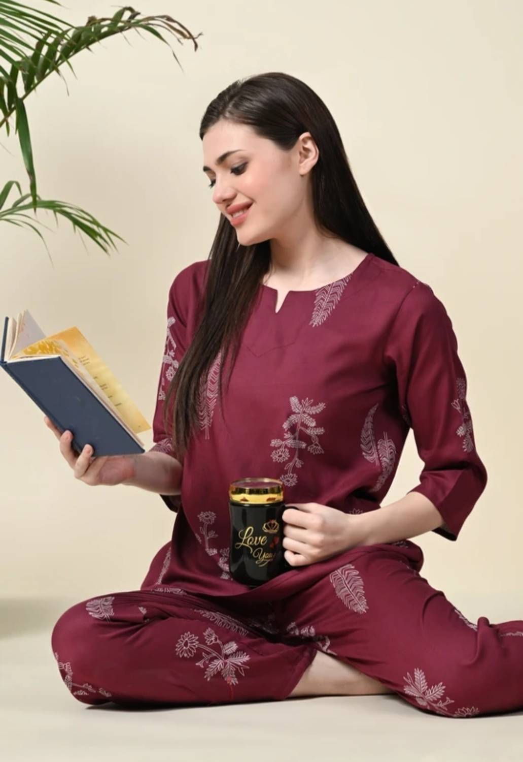 Nishwear Women Floral Print Multicolor Top & Pyjama Set - Image 5