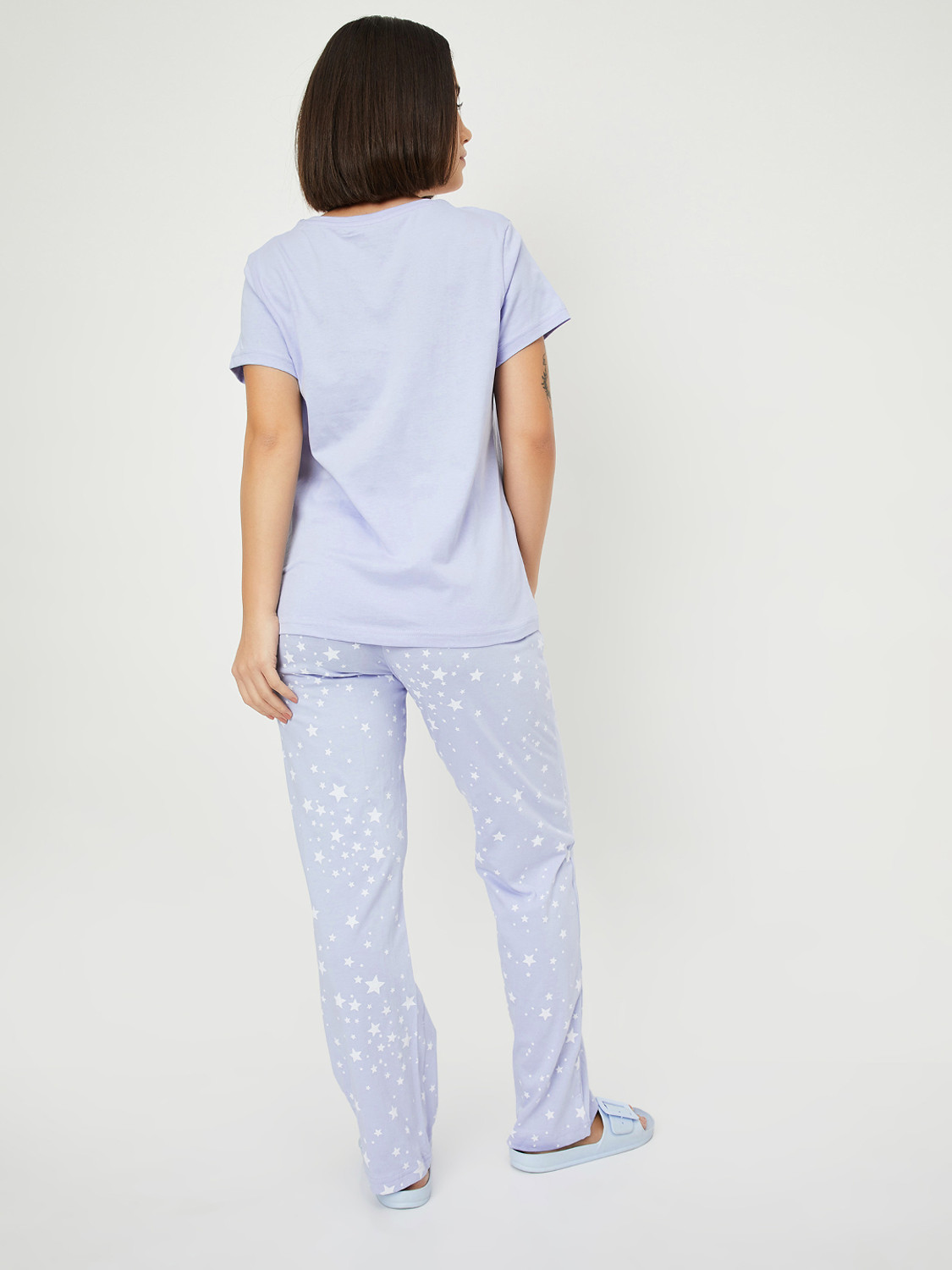 Image of MAX Women Printed Blue Top & Pyjama Set