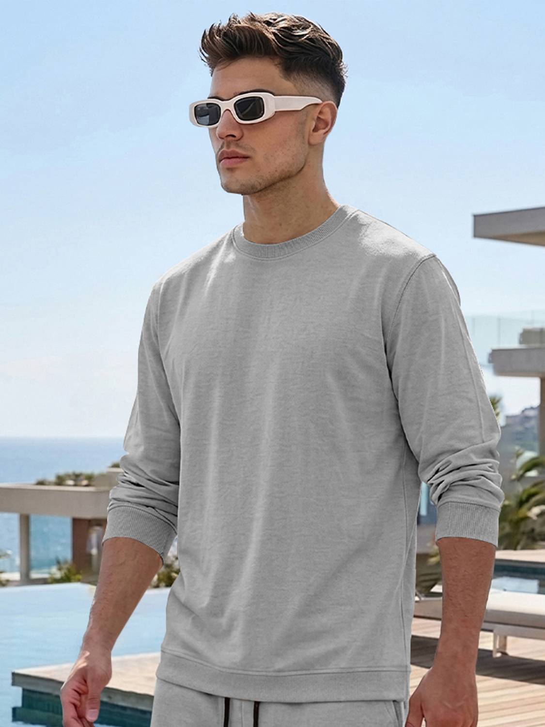 MADBROS Men Grey Night Suit Set - Image 4