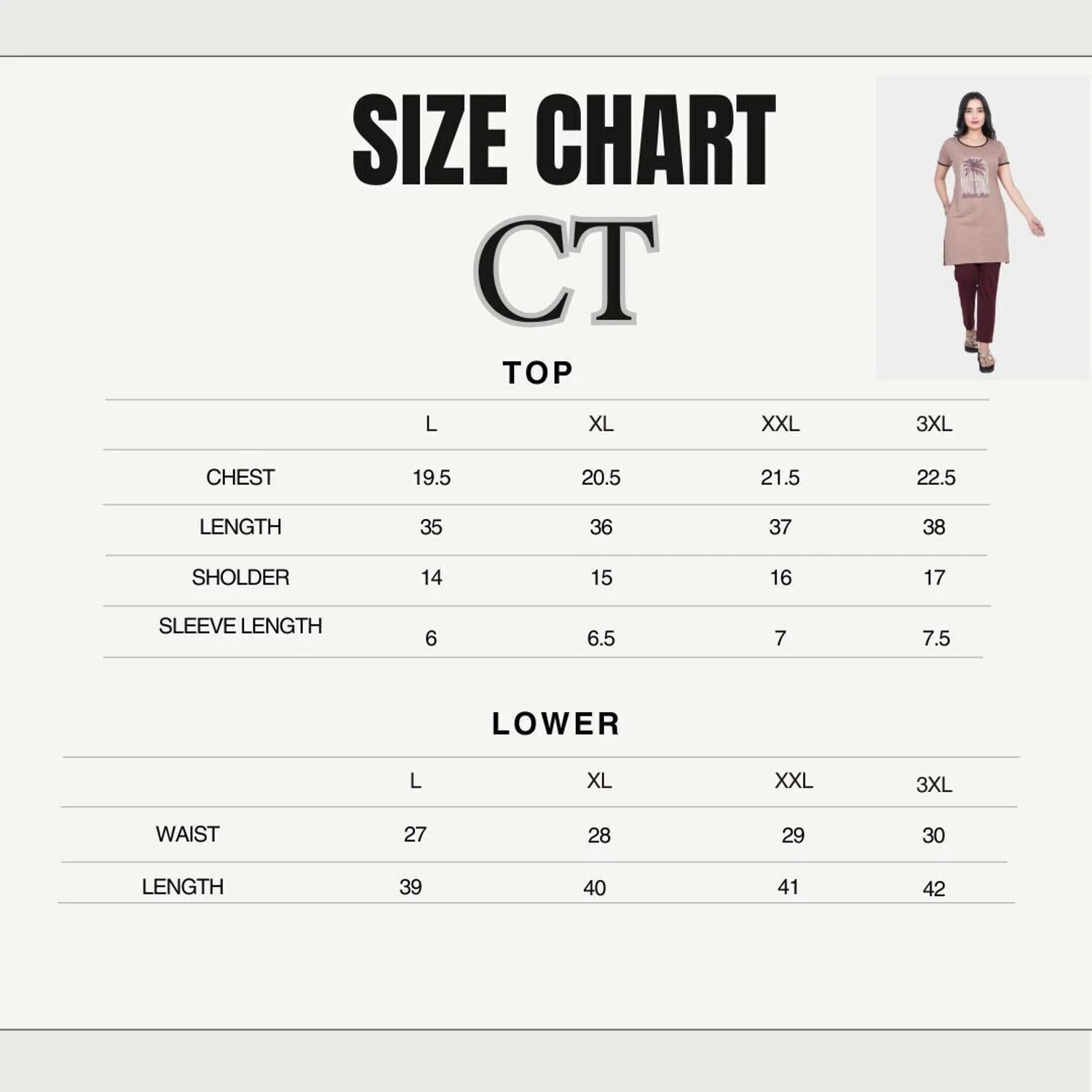 Image of Clint Women Graphic Print Brown Top & Pyjama Set