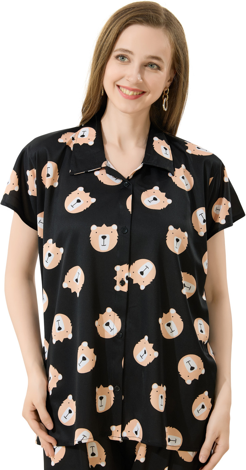 Image of Trade Zone Women Printed Multicolor Shirt & Pyjama set