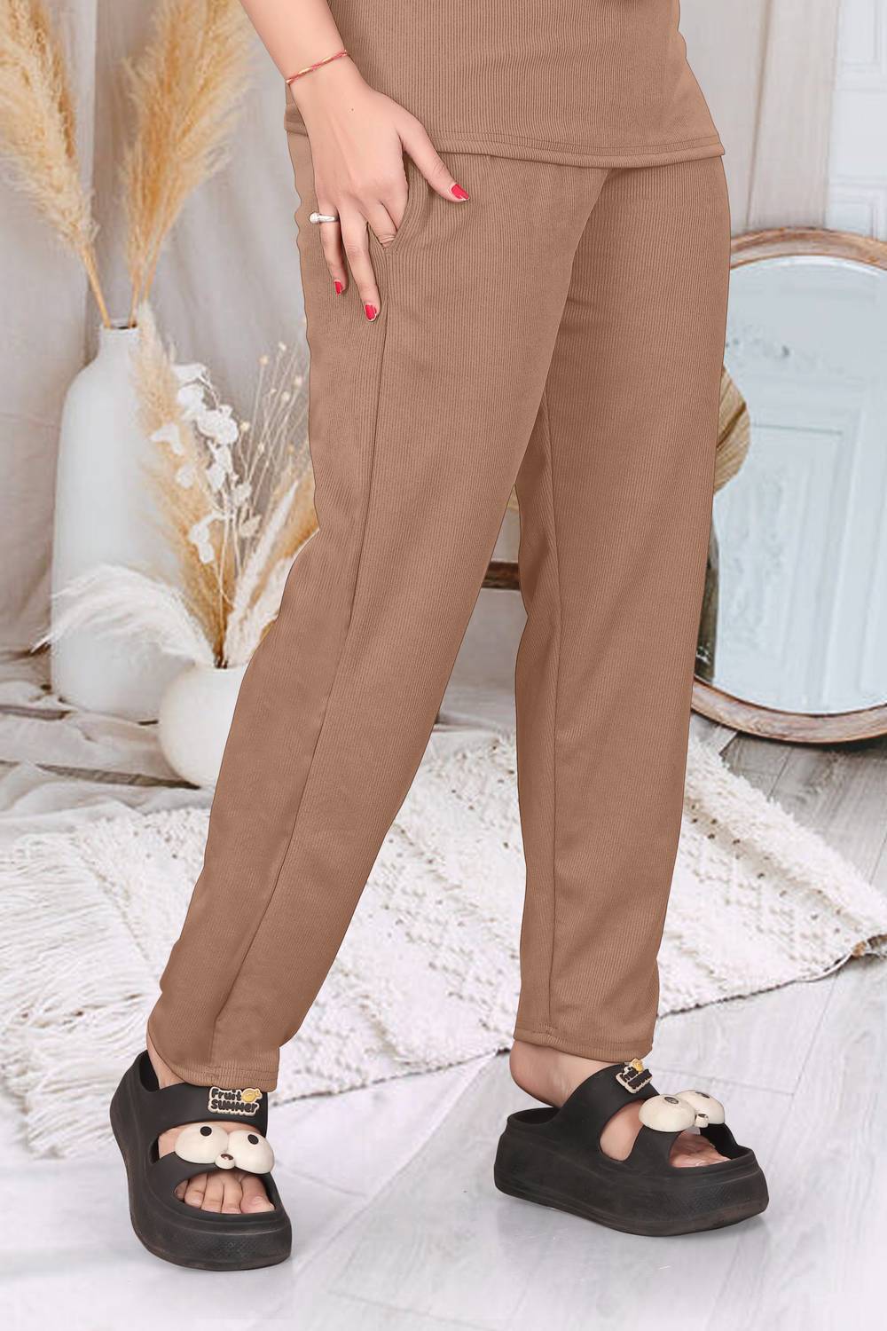 Vmv Decor Women Brown Printed Night Suit Set - Image 3