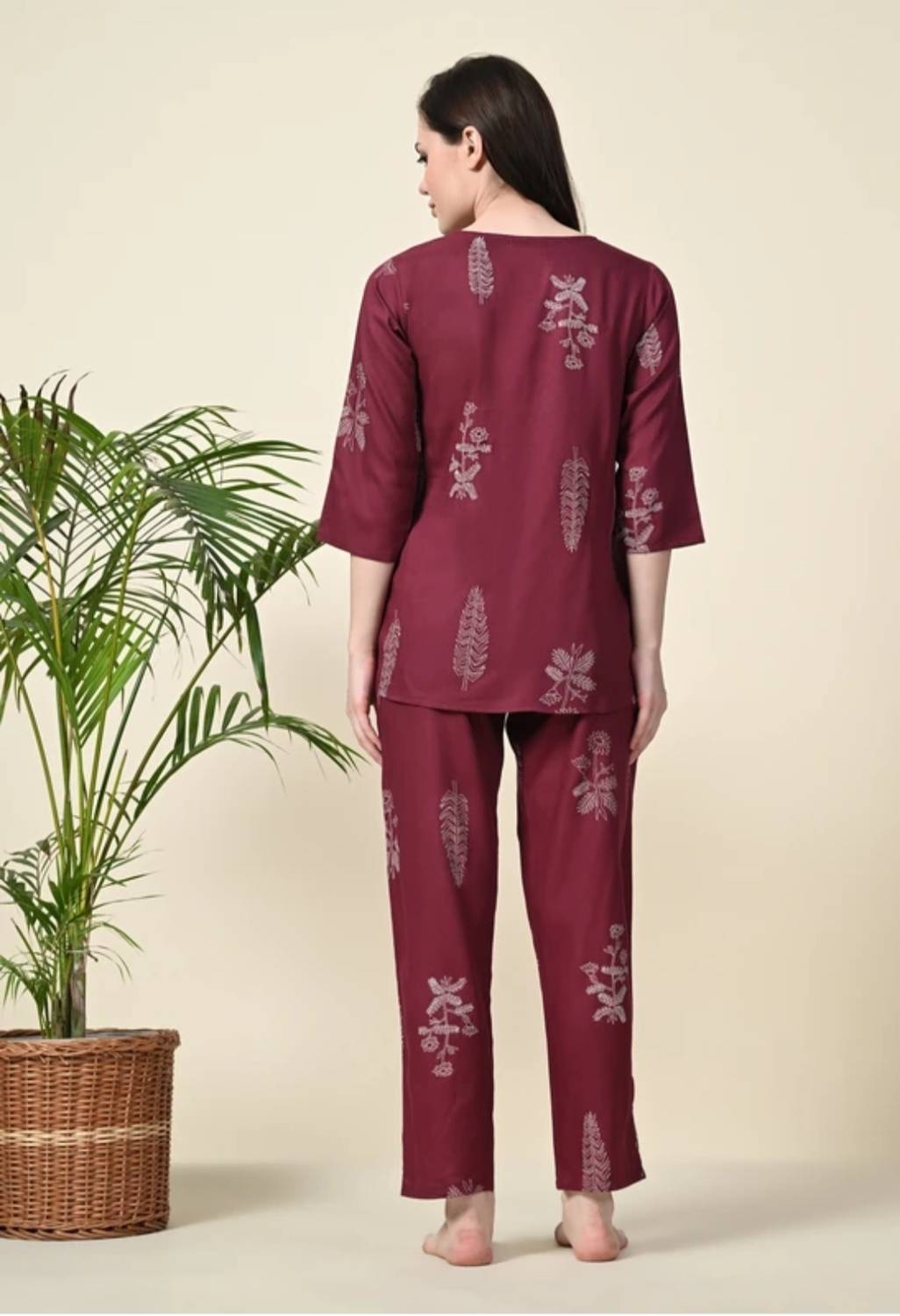 Nishwear Women Floral Print Multicolor Top & Pyjama Set - Image 2